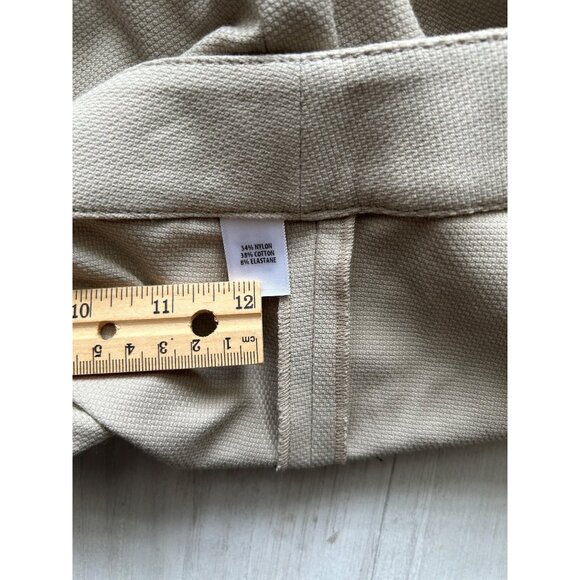 St. John Womens Beige Textured Straight-Leg Trousers Size 10 - Picture 9 of 13